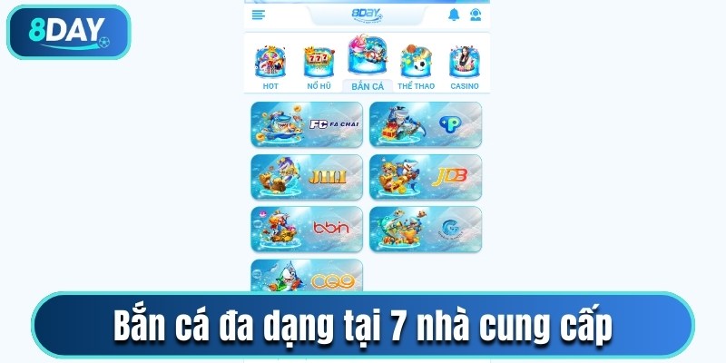 Sảnh game bắn cá đa dạng